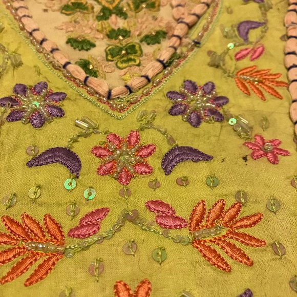 Beaded Sari Patchwork Tapestry - Picture 2 of 9